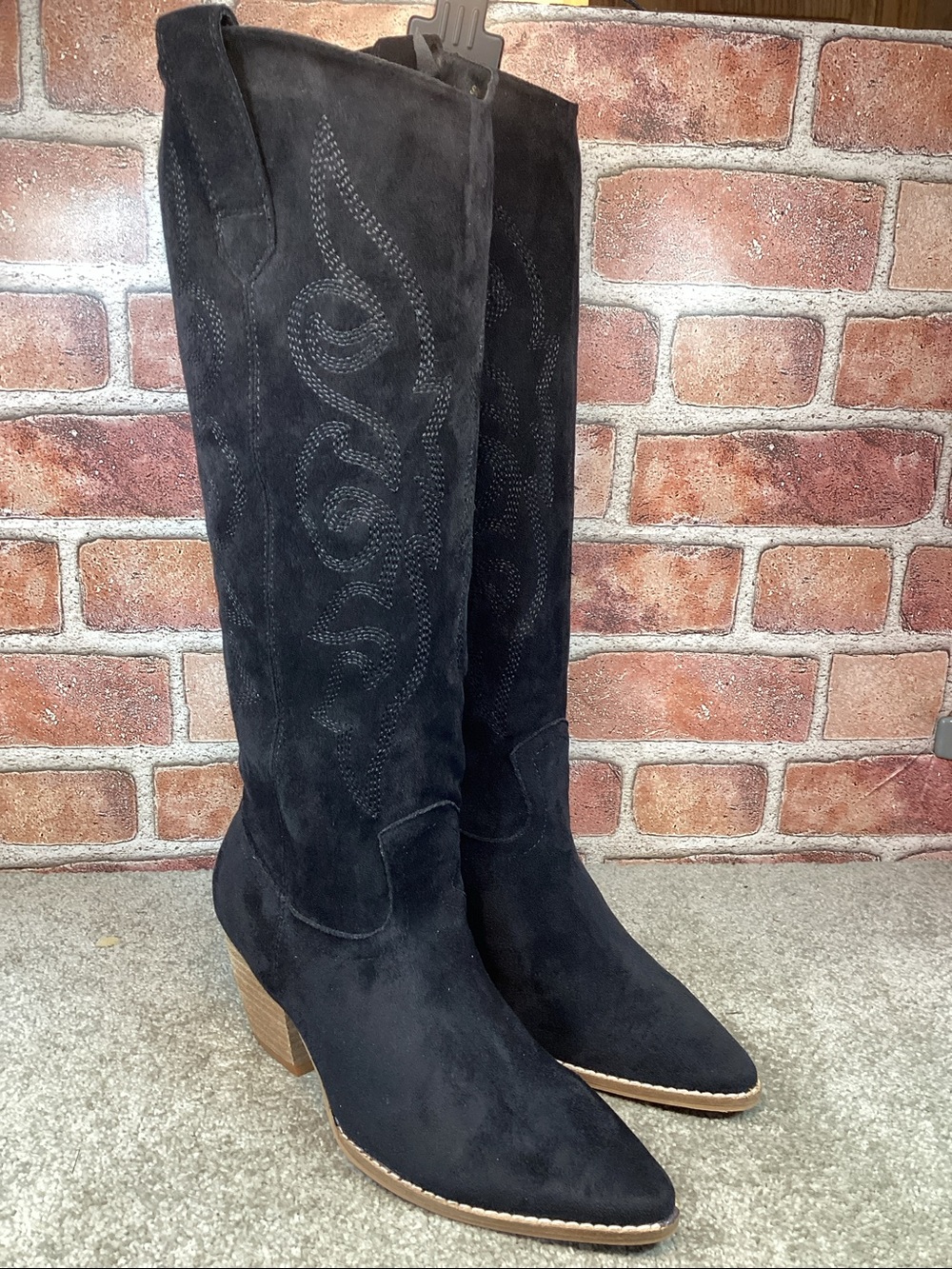 Ccocci Beatrice womens black knee high western cowboy boots size 7